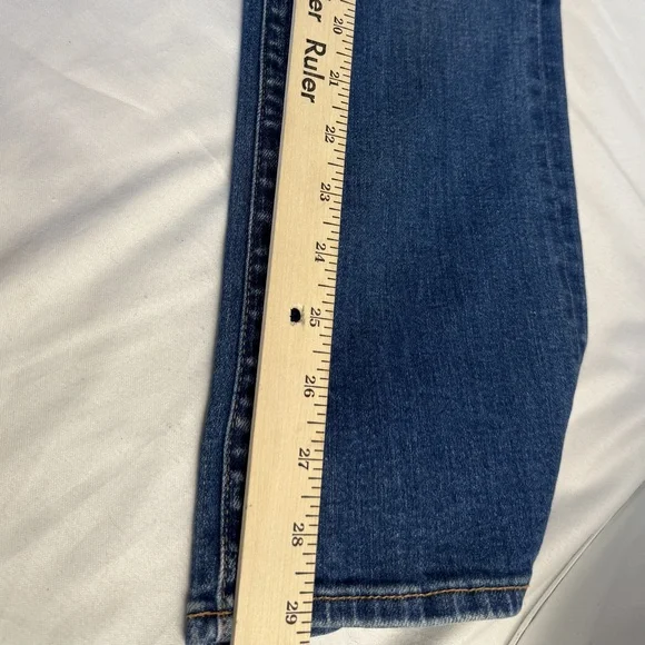 Anthropologie Pilcro Womens Blue Patched Whiskering Denim Parallel Jeans 32 - Picture 5 of 11